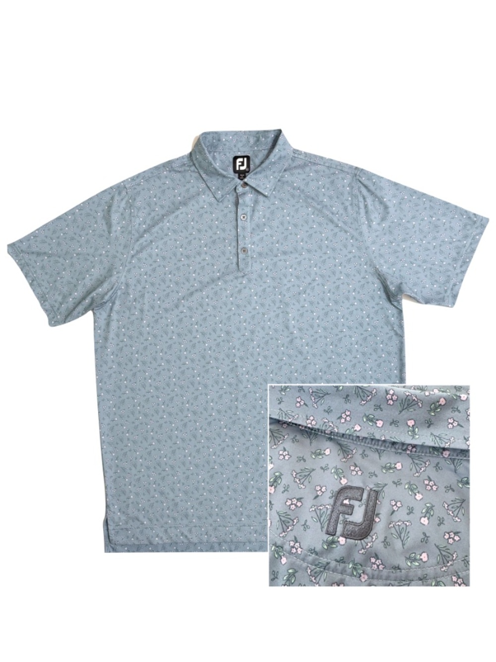 Footjoy Mini Floral Lisle Men's Golf Shirt Size XL